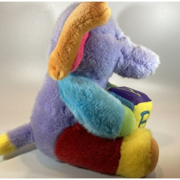 Aurora Baby Rainbow Multicolor ABC Singing Elephant Plush Stuffed Toy 12” - Picture 5 of 12